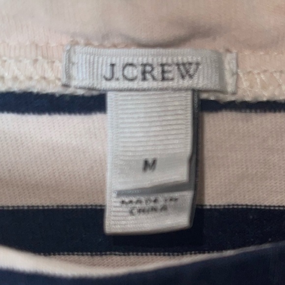 J CREW Navy White Striped 100% Cotton Embroidered Top Size Medium - Picture 6 of 6